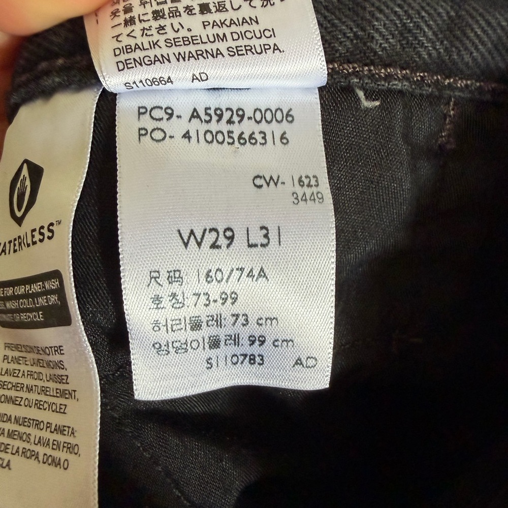 Levi’s Black Denim Foldover ‘94 Baggy Wide Leg Jeans size 26 - Picture 8 of 8